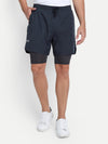 MENS SHORTS SPANDEX FOR DISTANCE RUNNING WITH INNER TIGHT