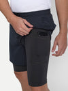 MENS SHORTS SPANDEX FOR DISTANCE RUNNING WITH INNER TIGHT