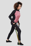 Fleece Stretchable Fitness Track Suit (Black Cedar) - Women