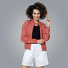 Poly Stretch Trendy Gyming Jacket (Faded Rose) - Women