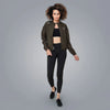 Poly Stretch Trendy Gyming Jacket (Olive) - Women