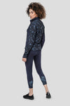 Breathable Printed Stretchable Gym Track Suit (Navy Blue) - Women