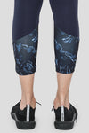 Breathable Printed Stretchable Gym Track Suit (Navy Blue) - Women