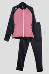 Fleece Stretchable Fitness Track Suit (Black Cedar) - Women