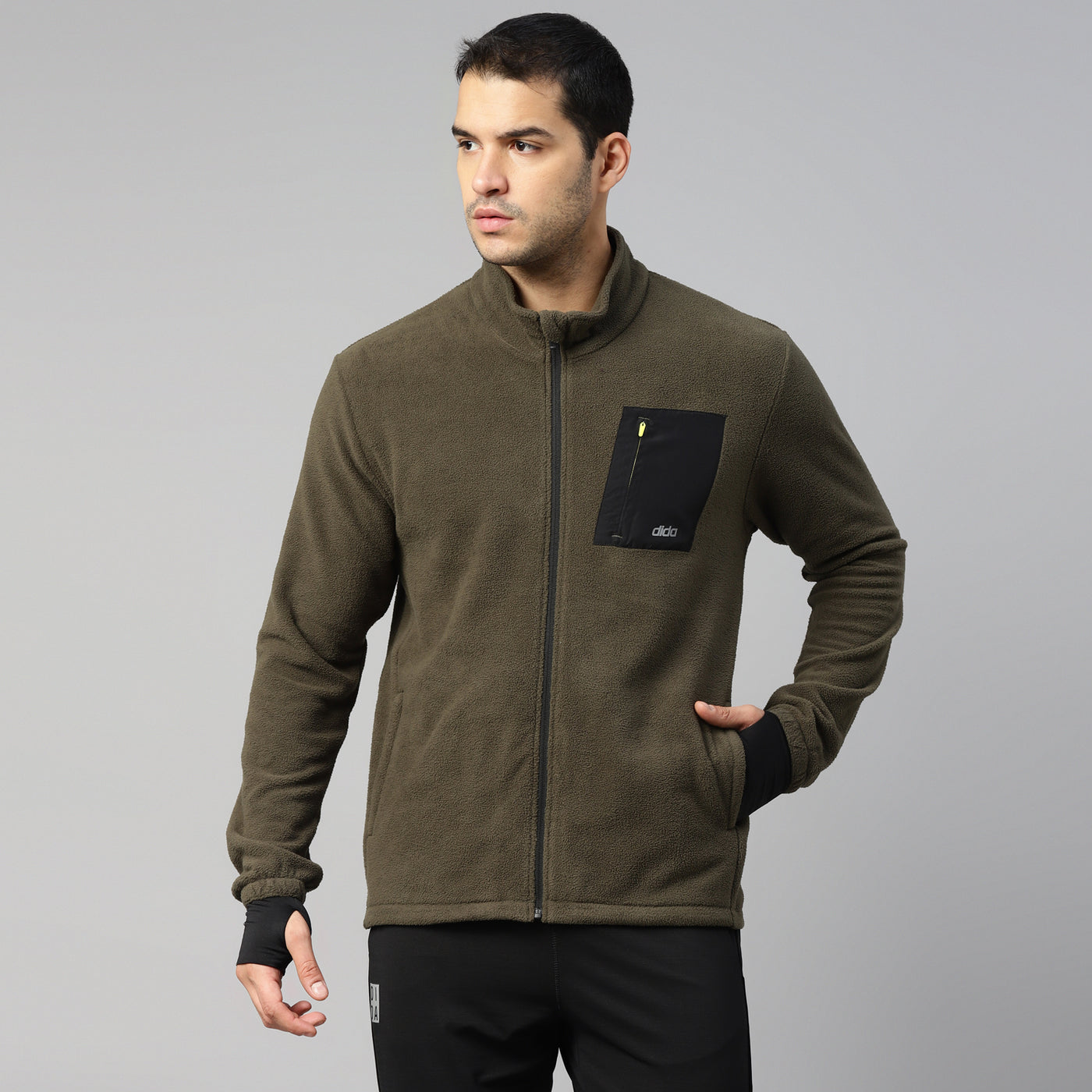 Pocket Detail Fleece Jacket - Men